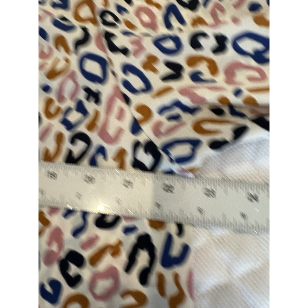 Mary Square Womens Long Sleeve Multicolored Cheetah Print Blouse Mock Neck Sz L - Picture 7 of 7